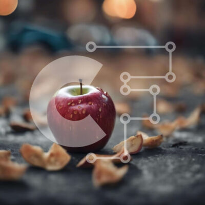 Intra Συλλεκτικό Ξύλινο Παζλ Plywood  4mm - Κόκκινο μήλο στα πεσμένα φύλλα Σε Ξύλινο Κουτί - Διαστάσεις: 10x10 cm – 25 κομμάτια - Image 1