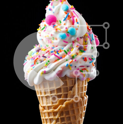 Intra Συλλεκτικό Ξύλινο Παζλ Plywood  4mm - Πολύχρωμο χωνάκι βάφλα παγωτού με σαντιγί Σε Ξύλινο Κουτί - Διαστάσεις: 10x10 cm – 25 κομμάτια - Image 1