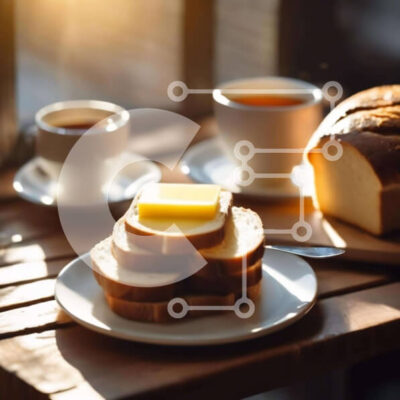 Intra Συλλεκτικό Ξύλινο Παζλ Plywood 4mm - Πρωινό με ψωμί, βούτυρο, καφέ και τσάι Σε Ξύλινο Κουτί - Διαστάσεις: 10x10 cm – 25 κομμάτια - Image 1