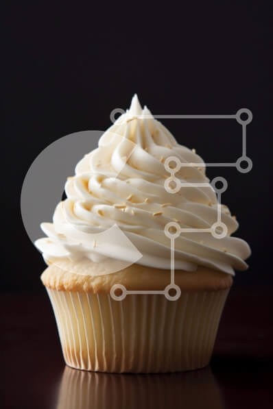 Intra Συλλεκτικό Ξύλινο Παζλ Plywood  4mm - Cupcake με White Frosting σε ημιτελές ξύλινο τραπέζι Σε Ξύλινο Κουτί - Διαστάσεις: 10x10 cm – 25 κομμάτια