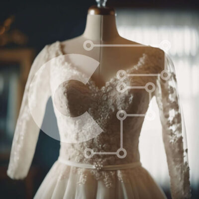 Intra Συλλεκτικό Ξύλινο Παζλ Plywood  4mm - Λευκό Νυφικό με λεπτομέρειες από δαντέλα Σε Ξύλινο Κουτί - Διαστάσεις: 10x10 cm – 25 κομμάτια - Image 1