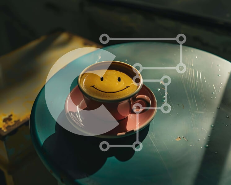 Intra Συλλεκτικό Ξύλινο Παζλ Plywood  4mm - Φλιτζάνι καφέ Smiley Face σε ανάποδο πιατάκι Σε Ξύλινο Κουτί - Διαστάσεις: 10x10 cm – 25 κομμάτια - Image 1