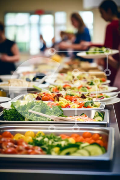 Intra Συλλεκτικό Ξύλινο Παζλ Plywood  4mm - Μπουφές με ποικιλία φαγητών Σε Ξύλινο Κουτί - Διαστάσεις: 10x10 cm – 25 κομμάτια