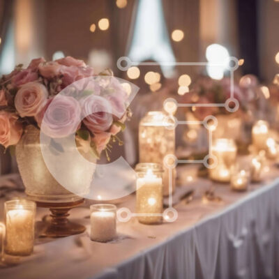 Intra Συλλεκτικό Ξύλινο Παζλ Plywood  4mm - Κομψή διακόσμηση τραπεζιού με ροζ τριαντάφυλλα και κεριά Σε Ξύλινο Κουτί - Διαστάσεις: 10x10 cm – 25 κομμάτια - Image 1