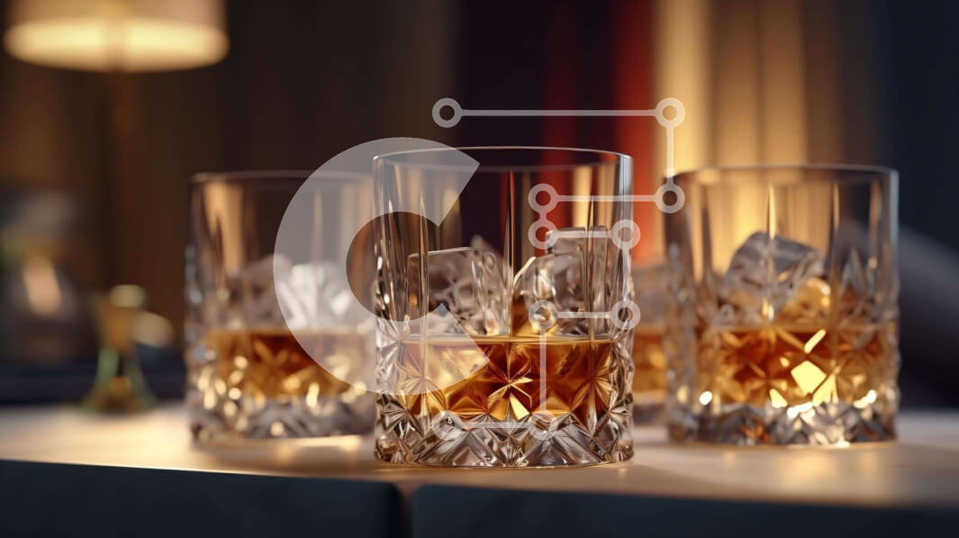 Intra Συλλεκτικό Ξύλινο Παζλ Plywood  4mm - Τέσσερα ποτήρια ουίσκι με παγάκια Σε Ξύλινο Κουτί - Διαστάσεις: 10x10 cm – 25 κομμάτια