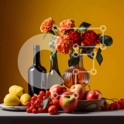 Intra Συλλεκτικό Ξύλινο Παζλ Plywood 4mm - Επιλογή φρούτων και κρασιών Σε Ξύλινο Κουτί - Διαστάσεις: 10x10 cm – 25 κομμάτια - Image 1