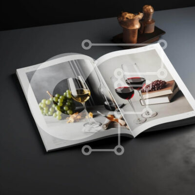 Intra Συλλεκτικό Ξύλινο Παζλ Plywood  4mm - Ανοιχτό βιβλίο με ποτήρια κρασιού και σταφύλια Σε Ξύλινο Κουτί - Διαστάσεις: 10x10 cm – 25 κομμάτια - Image 1