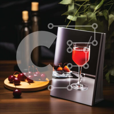 Intra Συλλεκτικό Ξύλινο Παζλ Plywood 4mm - Ποτήρι κόκκινο κρασί και ποικιλία φρούτων Σε Ξύλινο Κουτί - Διαστάσεις: 10x10 cm – 25 κομμάτια - Image 1