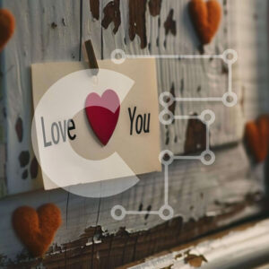 Intra Συλλεκτικό Ξύλινο Παζλ Plywood  4mm - Μήνυμα καρδιάς «Love You» σε χαρτί με διακοσμητικά καρδιάς Σε Ξύλινο Κουτί - Διαστάσεις: 10x10 cm – 25 κομμάτια