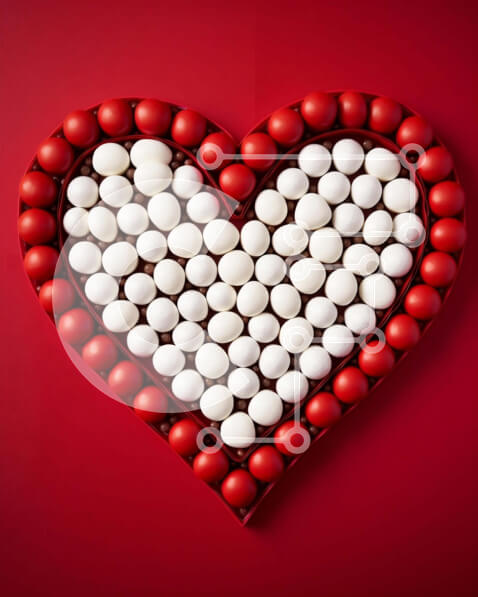 Intra Συλλεκτικό Ξύλινο Παζλ Plywood  4mm - Σύνθεση Marshmallows σε σχήμα καρδιάς Σε Ξύλινο Κουτί - Διαστάσεις: 10x10 cm – 25 κομμάτια