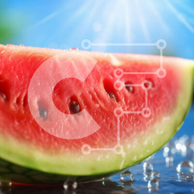 Intra Συλλεκτικό Ξύλινο Παζλ Plywood  4mm - Φέτα καρπούζι με σταγόνες νερού Σε Ξύλινο Κουτί - Διαστάσεις: 10x10 cm – 25 κομμάτια - Image 1