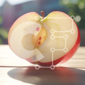 Intra Συλλεκτικό Ξύλινο Παζλ Plywood  4mm - Φρέσκο ​​μήλο σε ξύλινο τραπέζι Σε Ξύλινο Κουτί - Διαστάσεις: 10x10 cm – 25 κομμάτια - Image 1