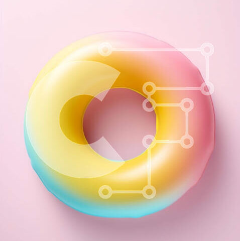 Intra Συλλεκτικό Ξύλινο Παζλ Plywood  4mm - Πολύχρωμο ντόνατ σε ροζ φόντο Σε Ξύλινο Κουτί - Διαστάσεις: 10x10 cm – 25 κομμάτια - Image 1