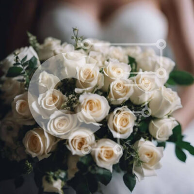 Intra Συλλεκτικό Ξύλινο Παζλ Plywood  4mm - Κοντινό πλάνο της ανθοδέσμης της νύφης Σε Ξύλινο Κουτί - Διαστάσεις: 10x10 cm – 25 κομμάτια - Image 1