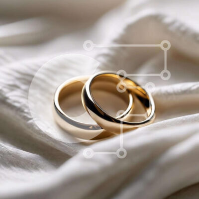 Intra Συλλεκτικό Ξύλινο Παζλ Plywood 4mm - Χρυσές Βέρες σε λευκό ύφασμα Σε Ξύλινο Κουτί - Διαστάσεις: 10x10 cm – 25 κομμάτια - Image 1