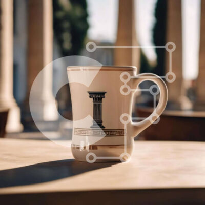 Intra Συλλεκτικό Ξύλινο Παζλ Plywood 4mm - Λευκή κούπα καφέ σε τραπέζι εξωτερικού χώρου Σε Ξύλινο Κουτί - Διαστάσεις: 10x10 cm – 25 κομμάτια - Image 1