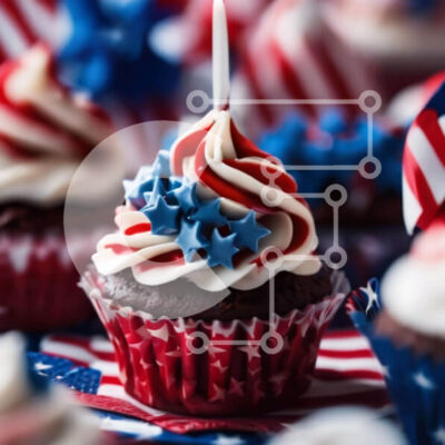 Intra Συλλεκτικό Ξύλινο Παζλ Plywood 4mm - Πατριωτική διακόσμηση Cupcake Σε Ξύλινο Κουτί - Διαστάσεις: 10x10 cm – 25 κομμάτια - Image 1