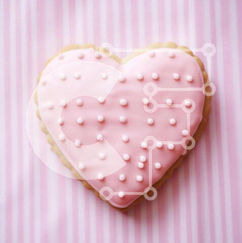 Intra Συλλεκτικό Ξύλινο Παζλ Plywood 4mm - Μπισκότο σε σχήμα καρδιάς με ροζ πάγωμα και πασπάλισμα Σε Ξύλινο Κουτί - Διαστάσεις: 10x10 cm – 25 κομμάτια - Image 1