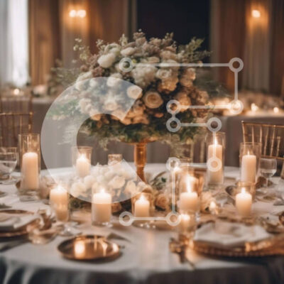 Intra Συλλεκτικό Ξύλινο Παζλ Plywood  4mm - Κομψό λευκό τραπέζι με κεριά και λουλούδια Σε Ξύλινο Κουτί - Διαστάσεις: 10x10 cm – 25 κομμάτια - Image 1