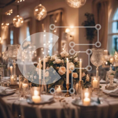 Intra Συλλεκτικό Ξύλινο Παζλ Plywood  4mm - Κομψή ρύθμιση τραπεζαρίας με κεριά και λουλούδια Σε Ξύλινο Κουτί - Διαστάσεις: 10x10 cm – 25 κομμάτια - Image 1