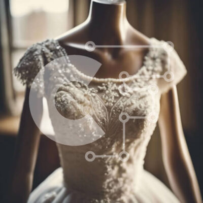 Intra Συλλεκτικό Ξύλινο Παζλ Plywood  4mm - Κομψό λευκό νυφικό Σε Ξύλινο Κουτί - Διαστάσεις: 10x10 cm – 25 κομμάτια - Image 1