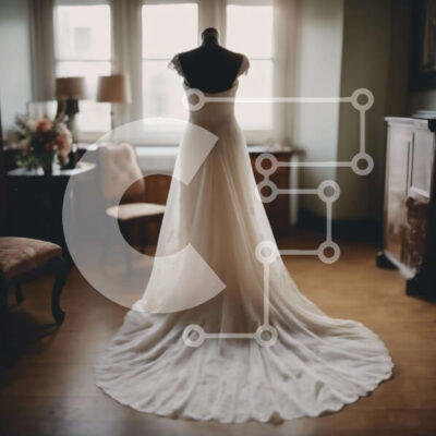 Intra Συλλεκτικό Ξύλινο Παζλ Plywood  4mm - Κομψό νυφικό που εμφανίζεται στο δωμάτιο Σε Ξύλινο Κουτί - Διαστάσεις: 10x10 cm – 25 κομμάτια - Image 1