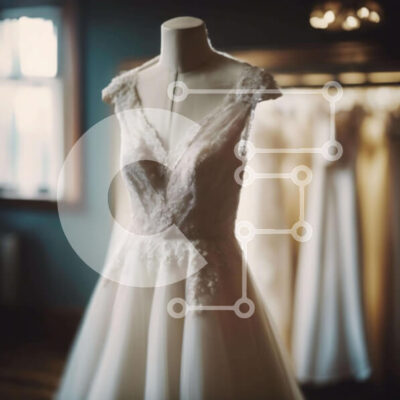 Intra Συλλεκτικό Ξύλινο Παζλ Plywood  4mm - Λευκό νυφικό που εμφανίζεται ανάμεσα στα φορέματα Σε Ξύλινο Κουτί - Διαστάσεις: 10x10 cm – 25 κομμάτια - Image 1