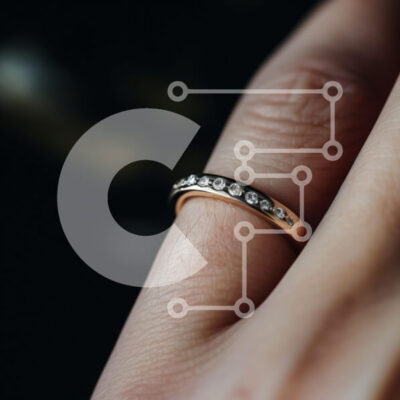 Intra Συλλεκτικό Ξύλινο Παζλ Plywood  4mm - Κοντινό πλάνο κομψό χρυσό δαχτυλίδι αρραβώνων Σε Ξύλινο Κουτί - Διαστάσεις: 10x10 cm – 25 κομμάτια - Image 1