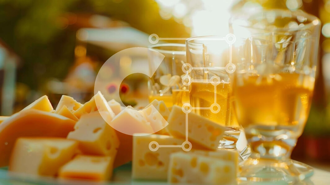 Intra Συλλεκτικό Ξύλινο Παζλ Plywood  4mm - Πιάτο τυριού με κρασί σε εξωτερικούς χώρους Σε Ξύλινο Κουτί - Διαστάσεις: 10x10 cm – 25 κομμάτια