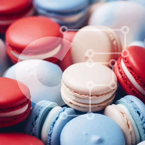 Intra Συλλεκτικό Ξύλινο Παζλ Plywood  4mm - Διάφορα αμυγδαλωτά και επιδόρπια Σε Ξύλινο Κουτί - Διαστάσεις: 10x10 cm – 25 κομμάτια - Image 1