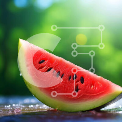 Intra Συλλεκτικό Ξύλινο Παζλ Plywood  4mm - Φέτα καρπούζι σε εξωτερικό ξύλινο τραπέζι Σε Ξύλινο Κουτί - Διαστάσεις: 10x10 cm – 25 κομμάτια - Image 1