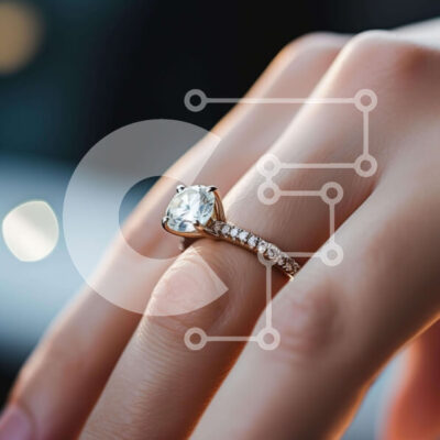 Intra Συλλεκτικό Ξύλινο Παζλ Plywood  4mm - Γυναικείο χέρι που κρατά διαμαντένιο δαχτυλίδι αρραβώνων Σε Ξύλινο Κουτί - Διαστάσεις: 10x10 cm – 25 κομμάτια - Image 1