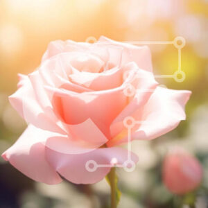 Intra Συλλεκτικό Ξύλινο Παζλ Plywood  4mm - Ροζ τριαντάφυλλο στο φως του ήλιου Σε Ξύλινο Κουτί - Διαστάσεις: 10x10 cm – 25 κομμάτια