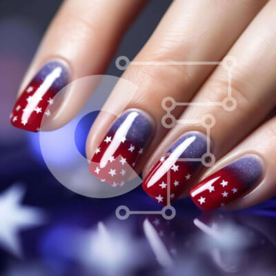 Intra Συλλεκτικό Ξύλινο Παζλ Plywood  4mm - Patriotic Nail Art για τις 4 Ιουλίου, τα Χριστούγεννα ή την ημέρα του Αγίου Βαλεντίνου Σε Ξύλινο Κουτί - Διαστάσεις: 10x10 cm – 25 κομμάτια - Image 1