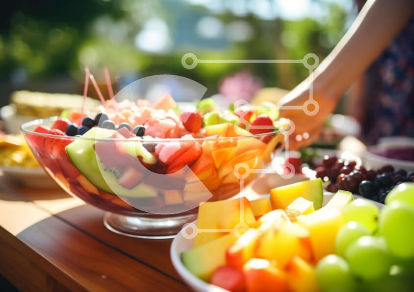 Intra Συλλεκτικό Ξύλινο Παζλ Plywood  4mm - Πολύχρωμο μπολ με φρούτα και ανάμεικτο ψωμί Σε Ξύλινο Κουτί - Διαστάσεις: 10x10 cm – 25 κομμάτια