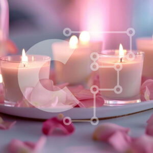 Intra Συλλεκτικό Ξύλινο Παζλ Plywood  4mm - Ήσυχο σκηνικό με κεριά και ροδοπέταλα Σε Ξύλινο Κουτί - Διαστάσεις: 10x10 cm – 25 κομμάτια