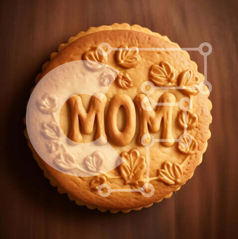 Intra Συλλεκτικό Ξύλινο Παζλ Plywood 4mm - Καλλιτεχνικό μπισκότο με σκάλισμα «μαμάς» και διακοσμήσεις με λουλούδια Σε Ξύλινο Κουτί - Διαστάσεις: 10x10 cm – 25 κομμάτια - Image 1