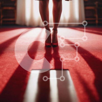 Intra Συλλεκτικό Ξύλινο Παζλ Plywood  4mm - Γυναίκα στο κόκκινο χαλί με τις σκιές Σε Ξύλινο Κουτί - Διαστάσεις: 10x10 cm – 25 κομμάτια - Image 1