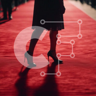 Intra Συλλεκτικό Ξύλινο Παζλ Plywood  4mm - Γυναίκα που περπατά στο κόκκινο χαλί με ψηλοτάκουνα παπούτσια Σε Ξύλινο Κουτί - Διαστάσεις: 10x10 cm – 25 κομμάτια - Image 1