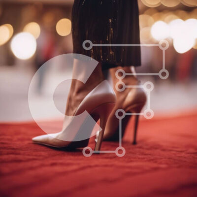 Intra Συλλεκτικό Ξύλινο Παζλ Plywood 4mm - Κομψή γυναίκα στο κόκκινο χαλί σε εκδήλωση Σε Ξύλινο Κουτί - Διαστάσεις: 10x10 cm – 25 κομμάτια - Image 1