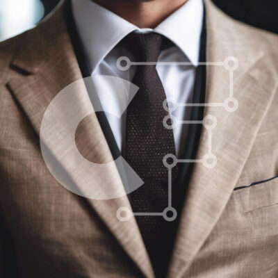 Intra Συλλεκτικό Ξύλινο Παζλ Plywood  4mm - Κοντινό πλάνο ανδρικής μαύρης φόρμας με μαύρη γραβάτα Σε Ξύλινο Κουτί - Διαστάσεις: 10x10 cm – 25 κομμάτια - Image 1