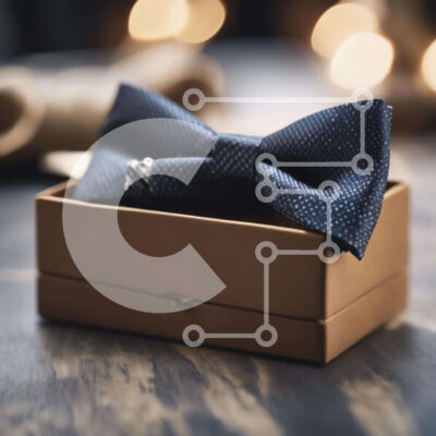 Intra Συλλεκτικό Ξύλινο Παζλ Plywood  4mm - Μπλε παπιγιόν σε ανοιχτό καφέ κουτί Σε Ξύλινο Κουτί - Διαστάσεις: 10x10 cm – 25 κομμάτια - Image 1