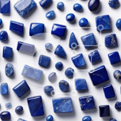 Intra Συλλεκτικό Ξύλινο Παζλ Plywood  4mm - Συλλογή από μπλε πολύτιμους λίθους σε λευκή επιφάνεια Σε Ξύλινο Κουτί - Διαστάσεις: 10x10 cm – 25 κομμάτια - Image 1