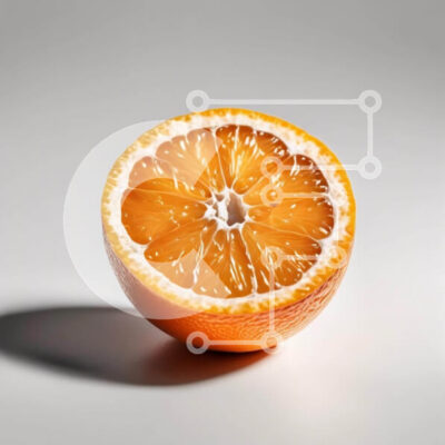 Intra Συλλεκτικό Ξύλινο Παζλ Plywood  4mm - Μισοφαγωμένο πορτοκάλι σε υπόλευκο φόντο Σε Ξύλινο Κουτί - Διαστάσεις: 10x10 cm – 25 κομμάτια - Image 1