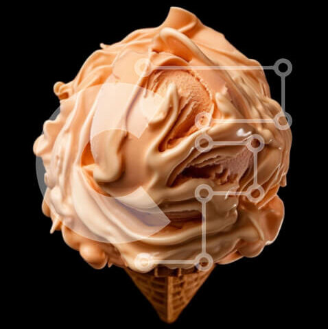 Intra Συλλεκτικό Ξύλινο Παζλ Plywood  4mm - Παγωτό χωνάκι με πορτοκαλί γλάσο σε μαύρο φόντο Σε Ξύλινο Κουτί - Διαστάσεις: 10x10 cm – 25 κομμάτια - Image 1