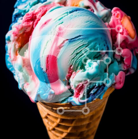 Intra Συλλεκτικό Ξύλινο Παζλ Plywood  4mm - Πολύχρωμο χωνάκι παγωτού Gelato Σε Ξύλινο Κουτί - Διαστάσεις: 10x10 cm – 25 κομμάτια - Image 1