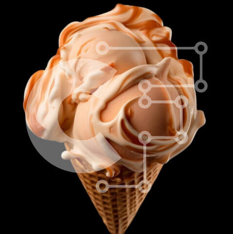 Intra Συλλεκτικό Ξύλινο Παζλ Plywood  4mm - Παγωτό σε χωνάκι βάφλα με στροβιλισμούς καραμέλας και λευκής σοκολάτας Σε Ξύλινο Κουτί - Διαστάσεις: 10x10 cm – 25 κομμάτια - Image 1