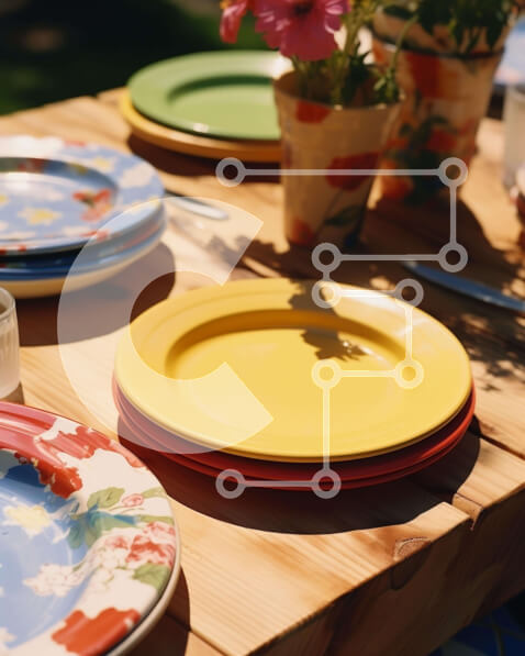 Intra Συλλεκτικό Ξύλινο Παζλ Plywood  4mm - Πολύχρωμο τραπέζι με λουλούδια και ποτήρια Σε Ξύλινο Κουτί - Διαστάσεις: 10x10 cm – 25 κομμάτια