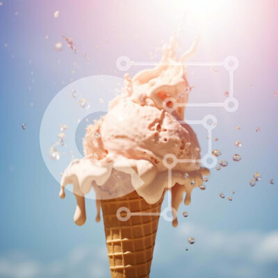 Intra Συλλεκτικό Ξύλινο Παζλ Plywood  4mm - Ροζ χωνάκι παγωτού με πιτσίλισμα νερού Σε Ξύλινο Κουτί - Διαστάσεις: 10x10 cm – 25 κομμάτια - Image 1