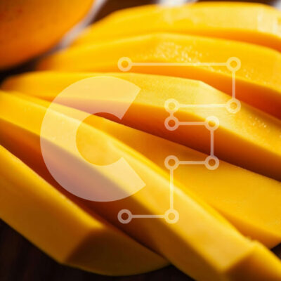 Intra Συλλεκτικό Ξύλινο Παζλ Plywood  4mm - Κοντινό πλάνο με κίτρινες φέτες μάνγκο Σε Ξύλινο Κουτί - Διαστάσεις: 10x10 cm – 25 κομμάτια - Image 1